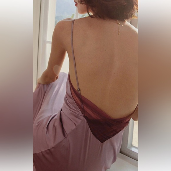 NWT Commence Open Back Satin Long Dress - Picture 3 of 16